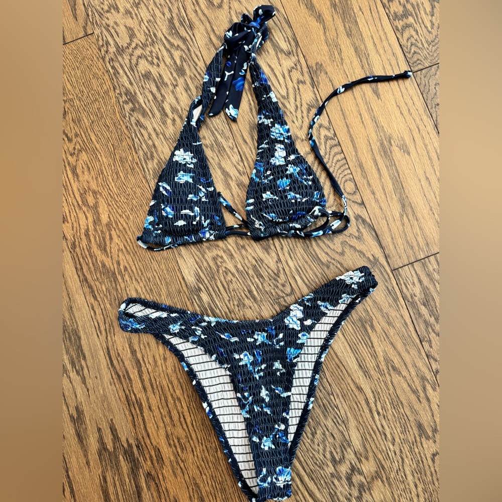 SHEIN Blue Floral Bikini Set